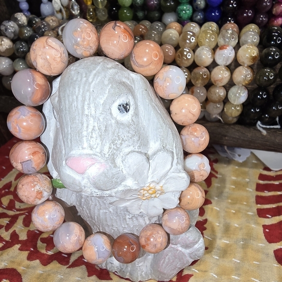 10mm Pink Petal Agate - Picture 3 of 6